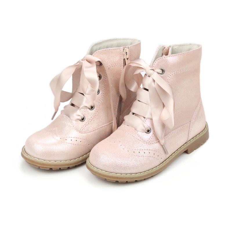 L’amour Stellina Brogue Boot – Pink Shimmer