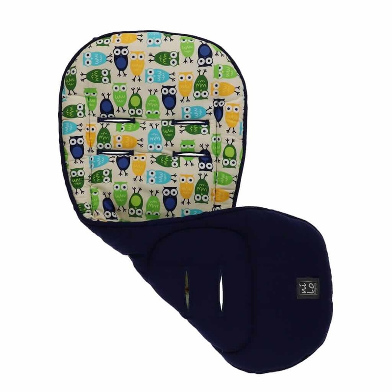 Long Stroller Mat Owls Green/ Yellow/ Blue