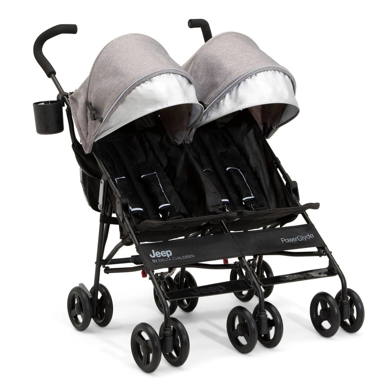 PowerGlyde Side-by-Side Double Stroller – Gray (see description)