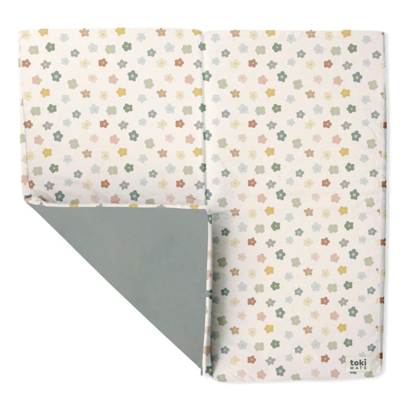 Toki Kids Standard Padded Play Mat 40″ x 40″, Playful Posies