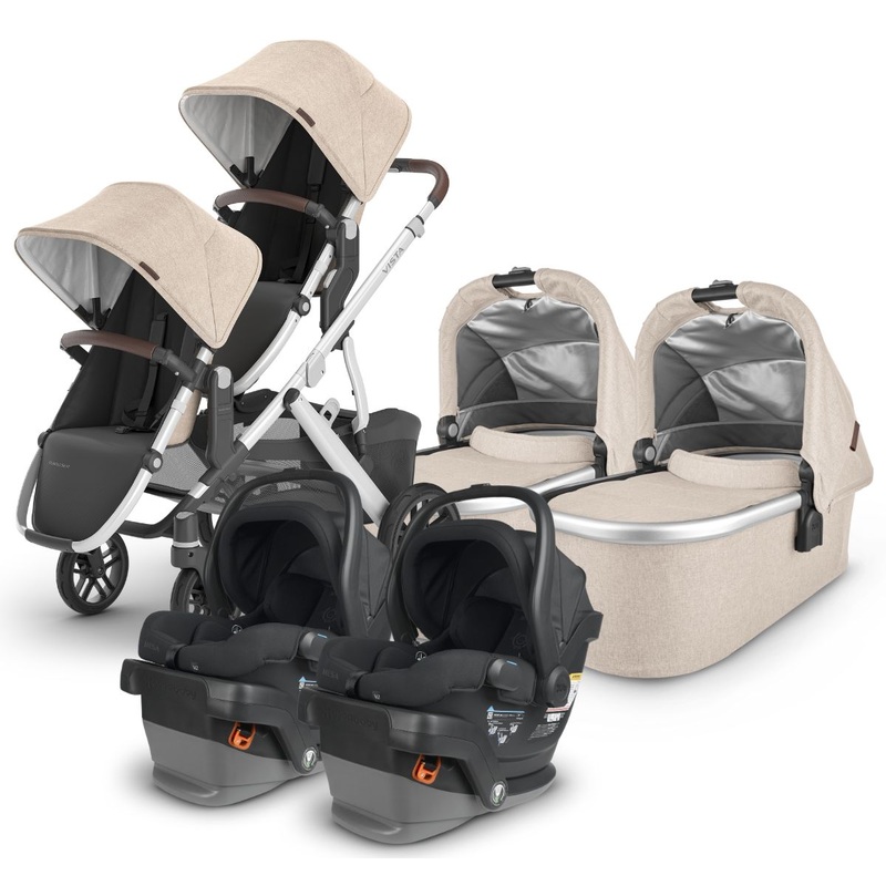 UPPAbaby VISTA V2 Twin Double Stroller + MESA V2 Travel System Bundle with Rumble Seat V2+ – Declan / Jake