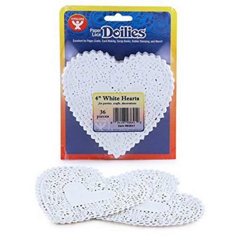 White Heart Doilies (4″)