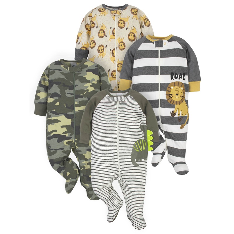 4-Pack Baby Boys Dino & Lion Sleep ‘N Plays