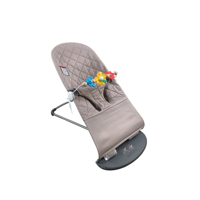 BabyBjorn Bouncer Bliss Bundle With Toy Bar, Dark Gray Frame, Flying Friends, Sand Gray