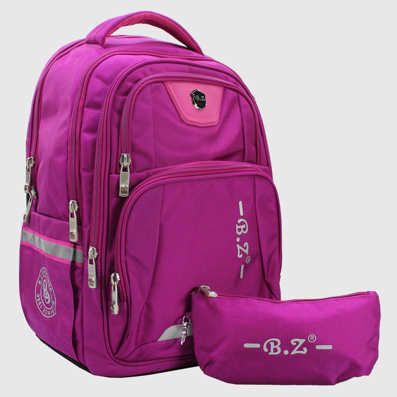 Fuchsia 18 Inches Backpack + Pencil Case
