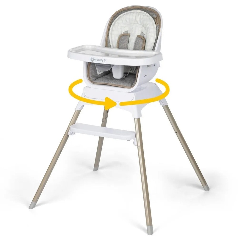 Grow and Go Rotating High Chair – Soft Ash