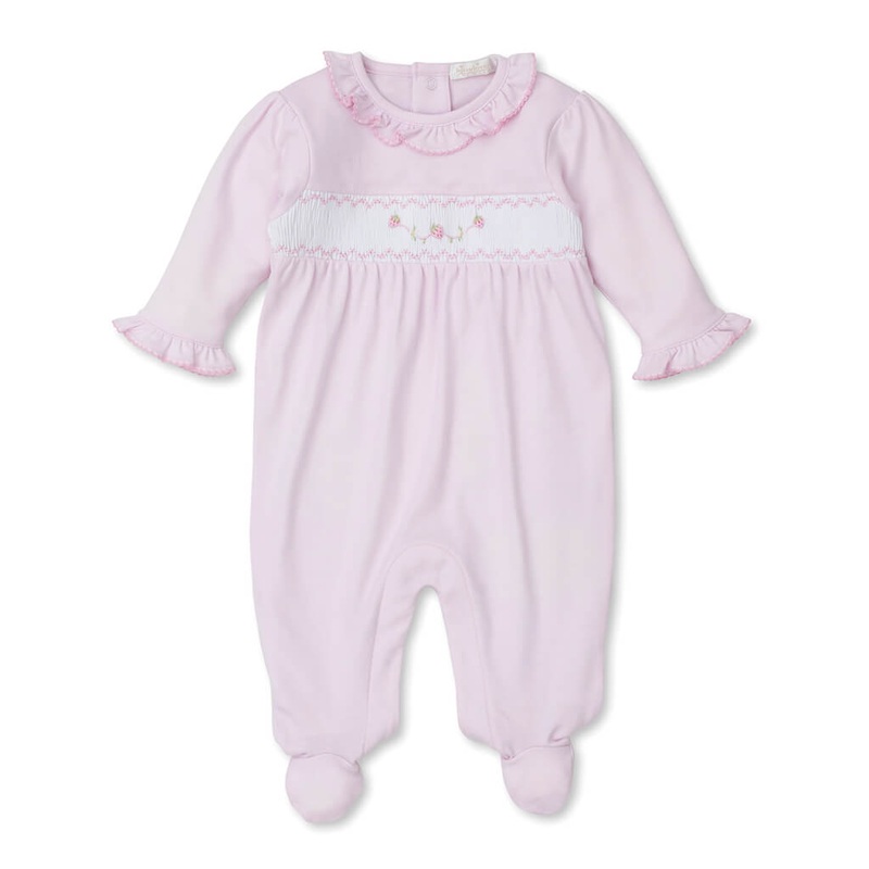 Kissy Kissy Hand Smocked Footie CLB Summer Medley 24 Pink