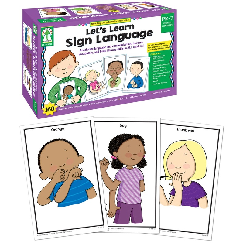 Let’s Learn Sign Language Learning Cards Grade PK-2
