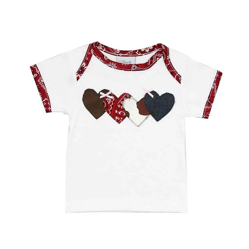 Rodeo Queen Infant Toddler Girl Four Hearts Ss Tee