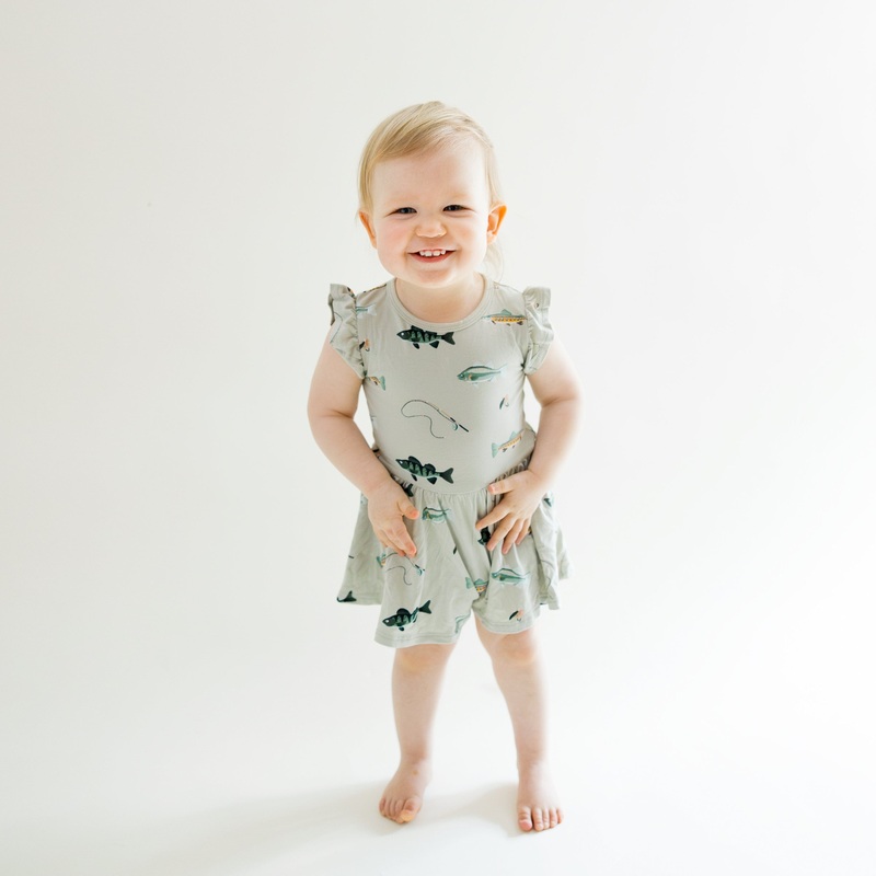 Twirl Bodysuit Dress in Fishing