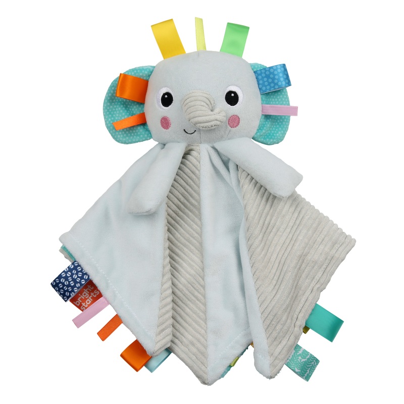 Bright Starts Cuddle ‘n Tags 2-sided Lovey, Elephant