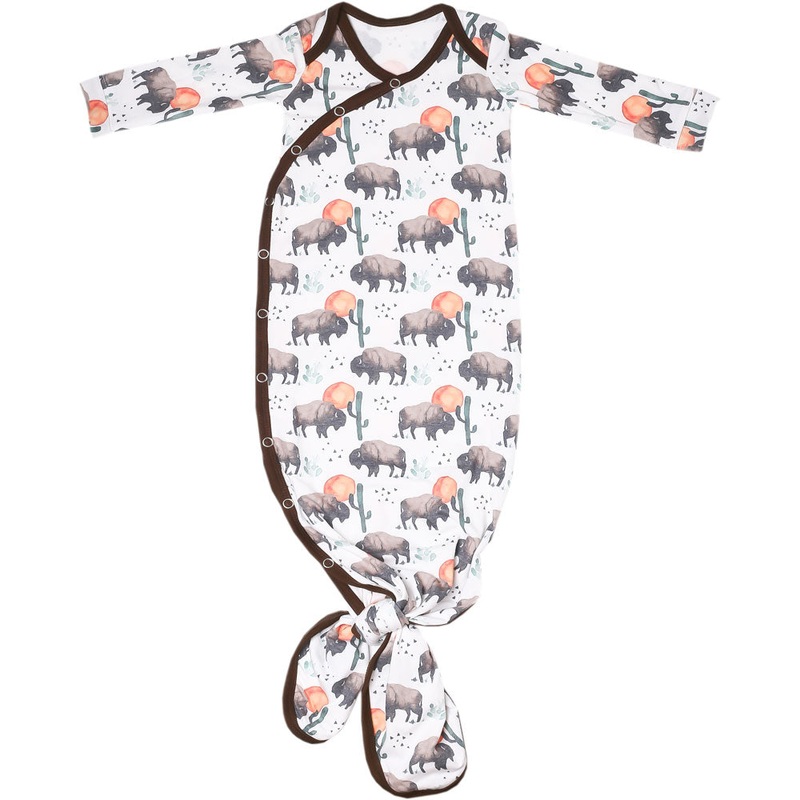 Copper Pearl Newborn Knotted Gown | Bison