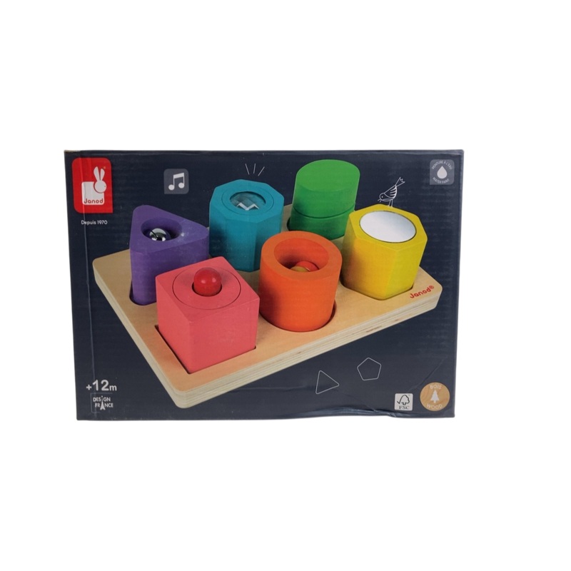 Janod Shapes And Sounds 6-Block Puzzle