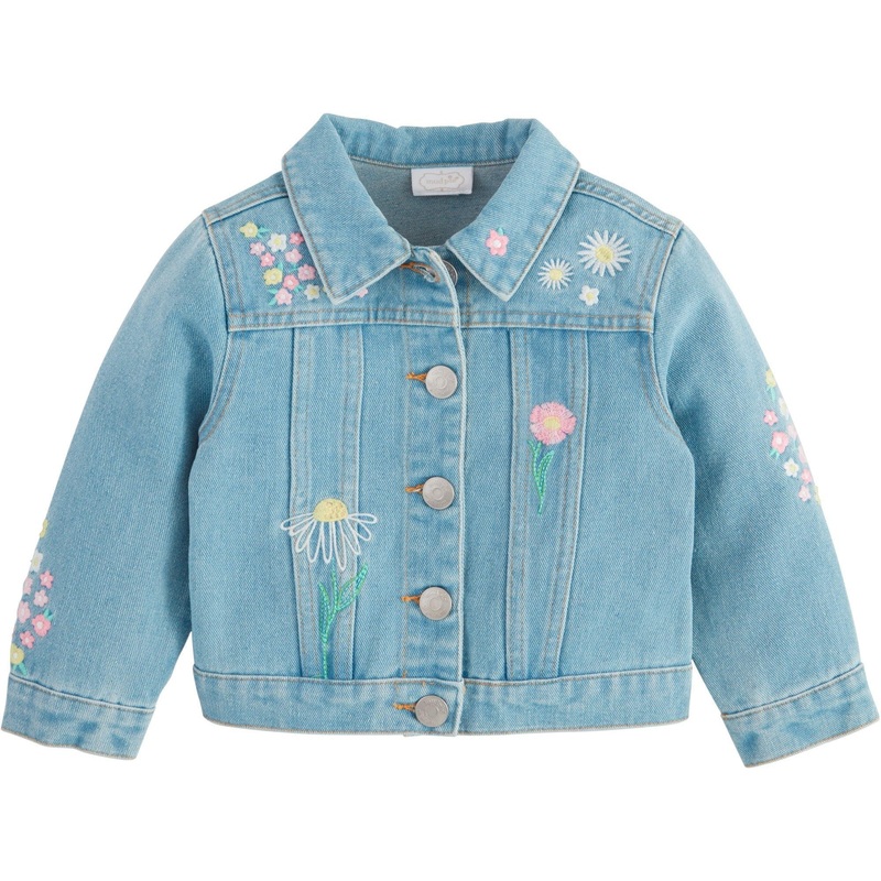 Mud Pie Floral Embroidery Denim Jacket