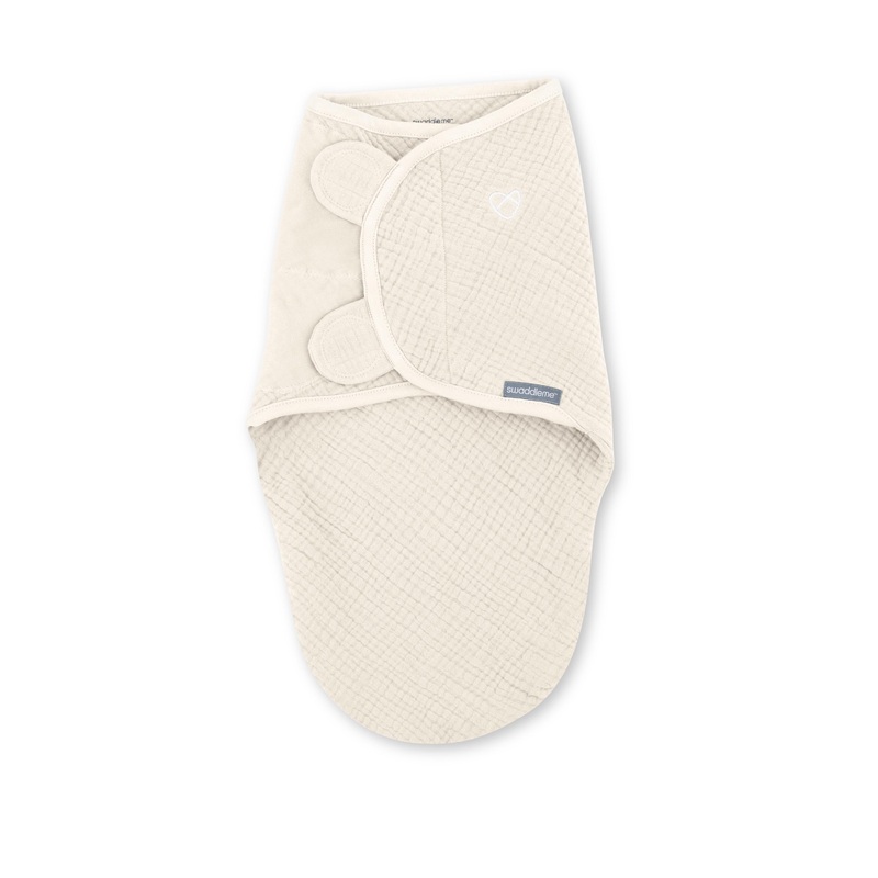 SwaddleMe by Ingenuity Muslin Original Swaddle, Size 0-3 months, 1pk – Cream