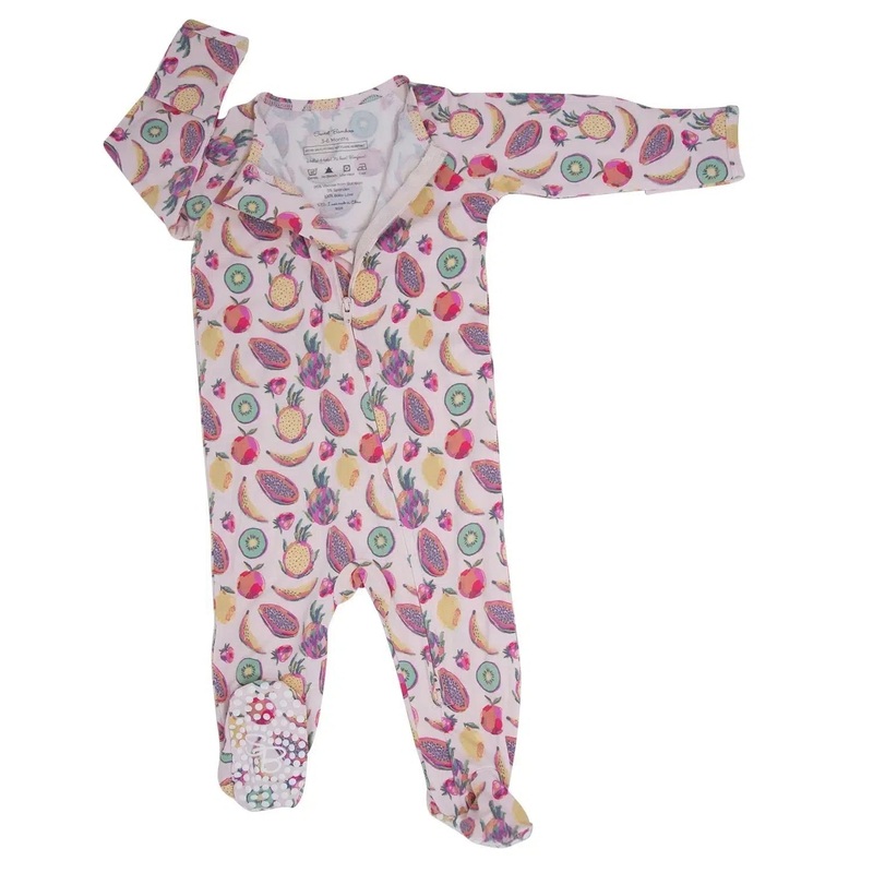 Sweet Bamboo – Zipper Footie – Tropical Fruits