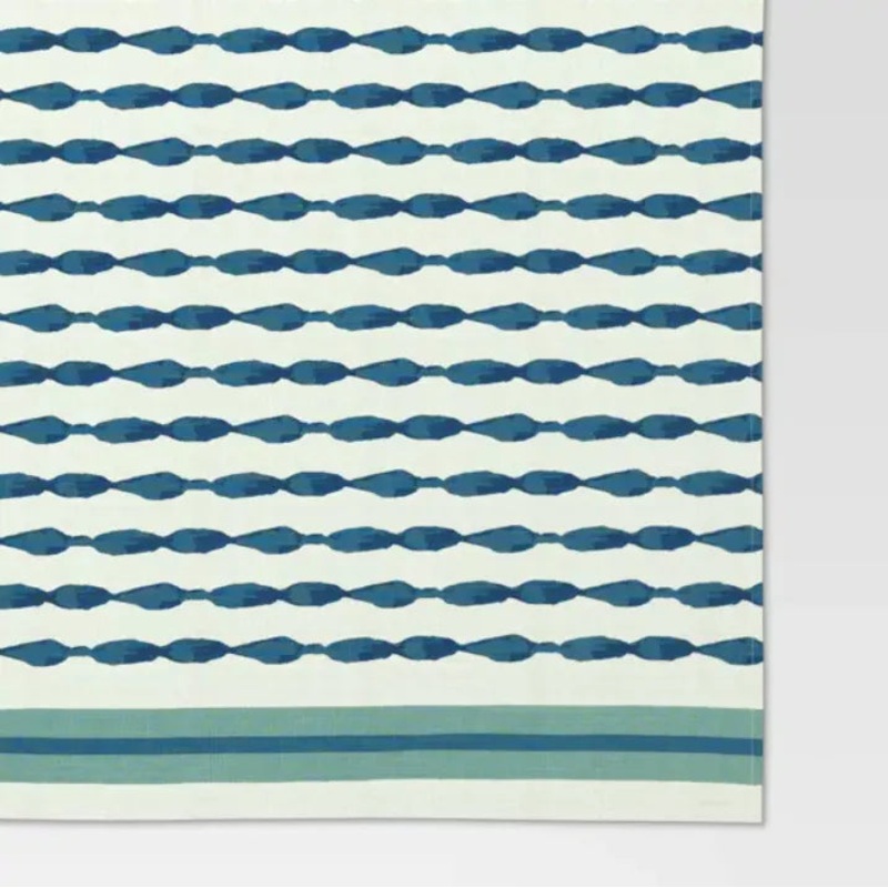 104″x60″ Tablecloth Blue Striped