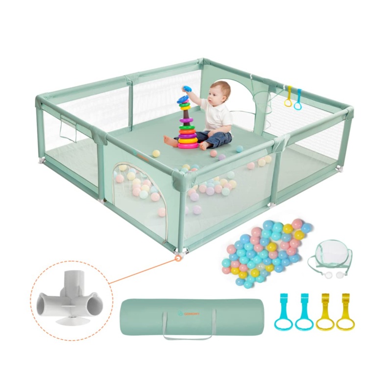Comomy Baby Playpen, 79″ x 71″, Dark Green