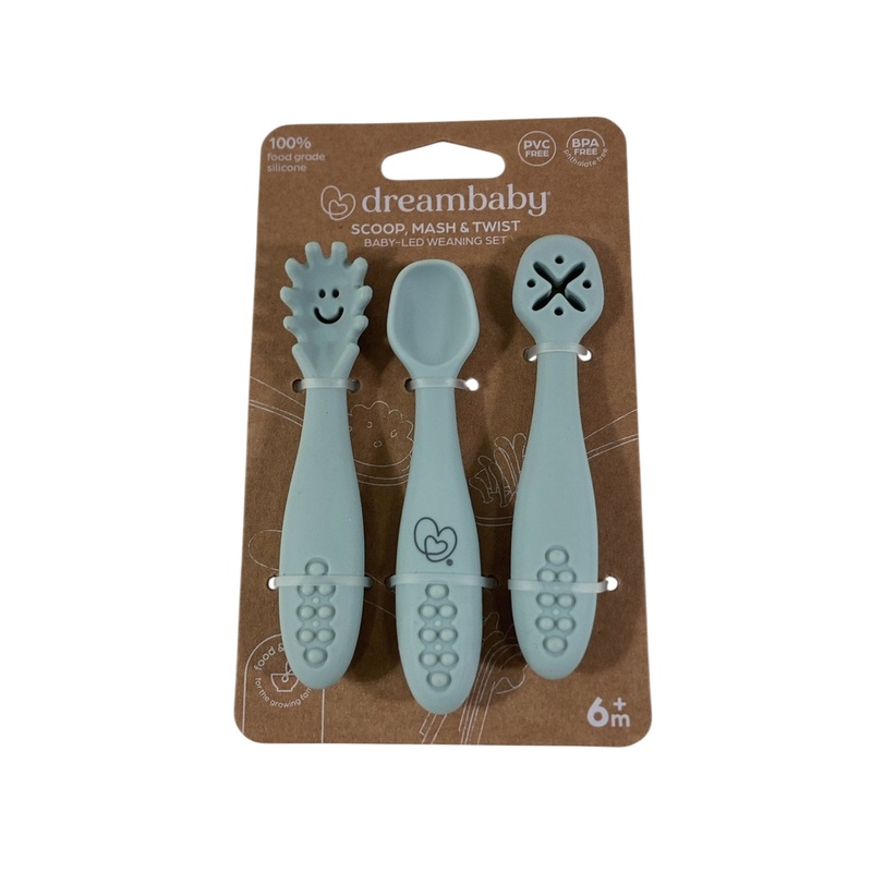 Dreambaby Scoop Mash & Twist Silicone 3 Piece Cutlery Set