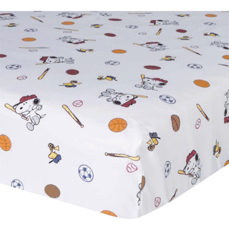 Lambs & Ivy Team Snoopy Fitted Crib Sheet