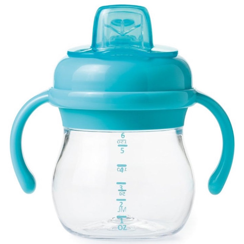 OXO Tot Transitions Soft Spout Sippy Cup with Removable Handles, 6 oz – Aqua