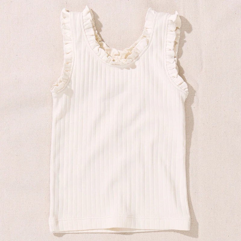 Pink Chicken Joy Ruffle Rib Tank