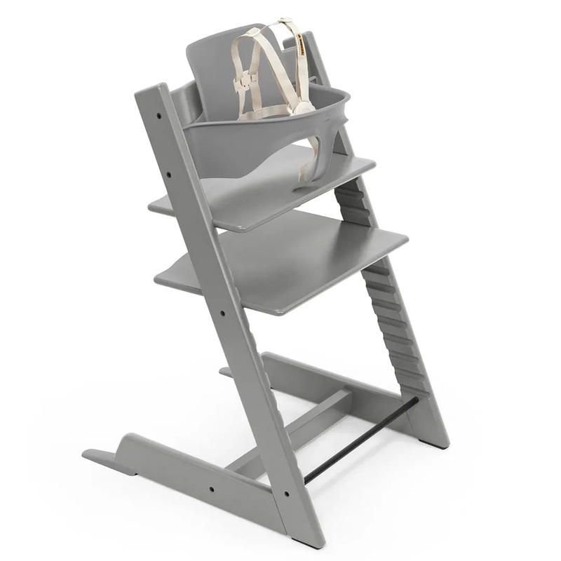 Tripp Trapp High Chair w Baby Set – Storm Grey (See Description)