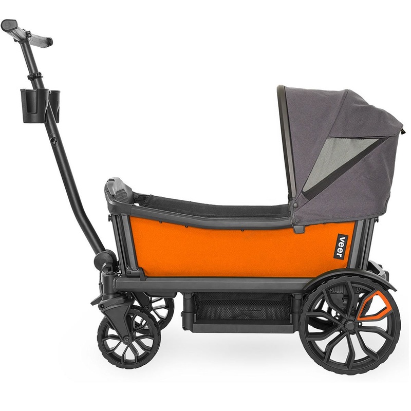 Veer Cruiser (2 Seater) Stroller Wagon + Canopy Bundle – Sienna Orange/Gray