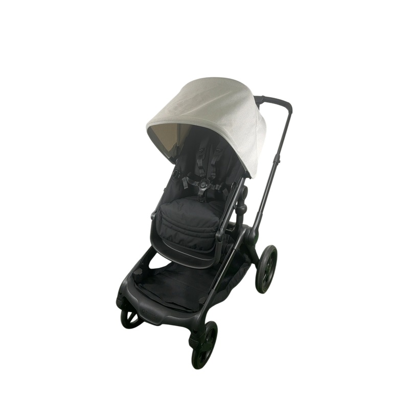 Bugaboo Kangaroo Single To Double Stroller, 2024, Black, Midnight Black, Misty White