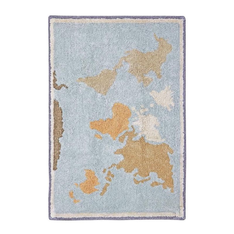 Mini World Map Washable Rug