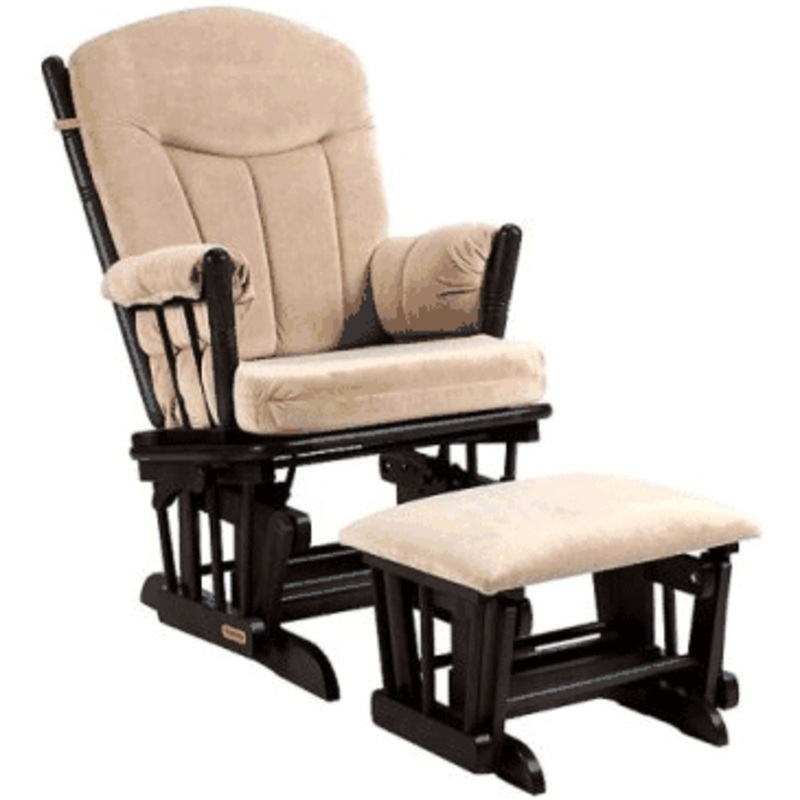 Shermag Multiposition Adjustable Glider and Ottoman Combo in Ebony