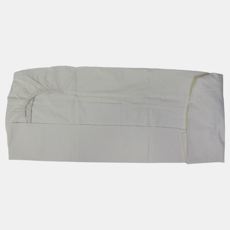 Unisex Baby Cotton Bed Sheets  Off-White Plain