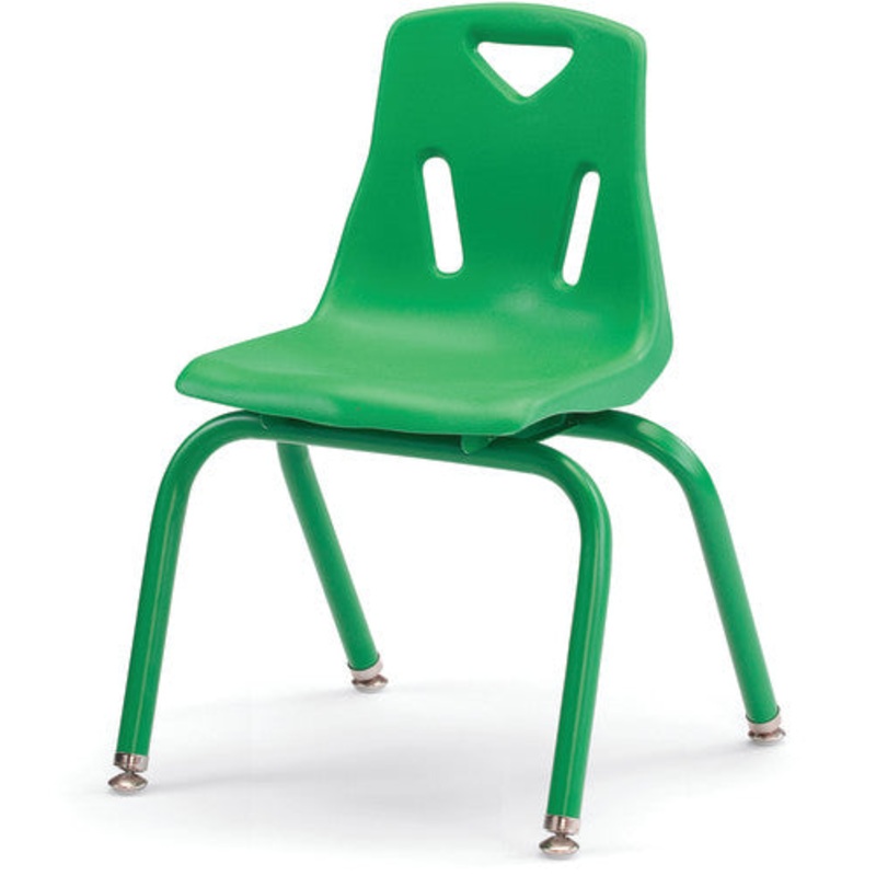 Berries Stacking Chair with Powder-Coated Legs – 14″ Ht – Green