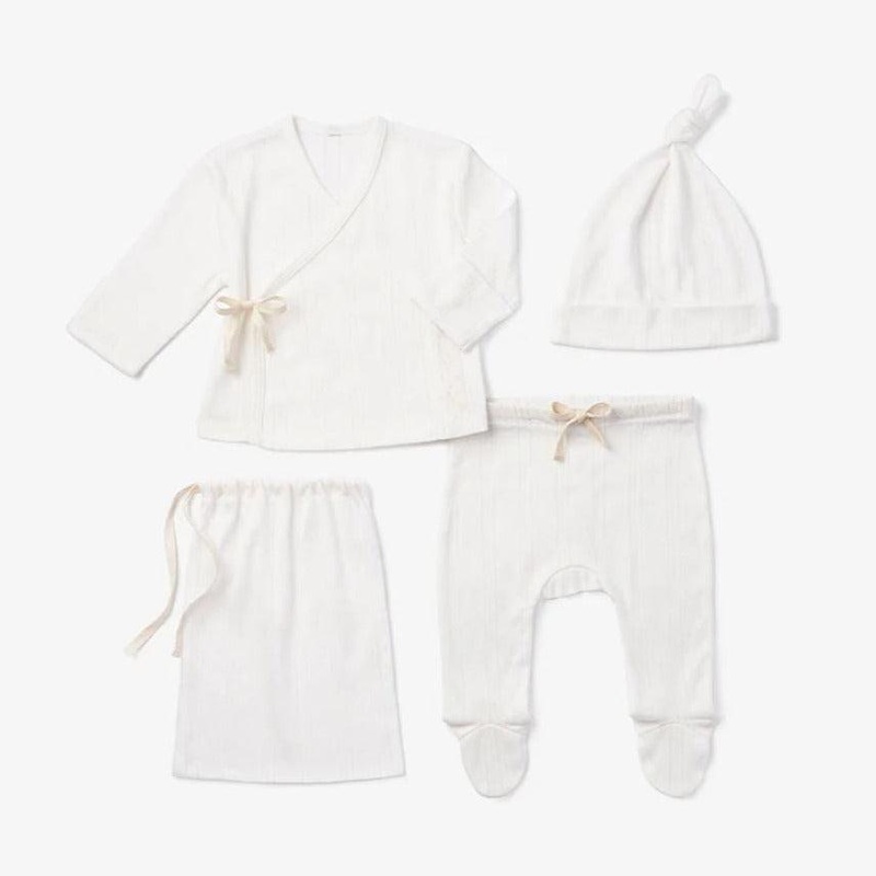 Elegant Baby – Pointelle Take Me Home Set – White