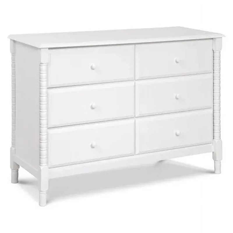 Jenny Lind Spindle 6-Drawer Dresser – White