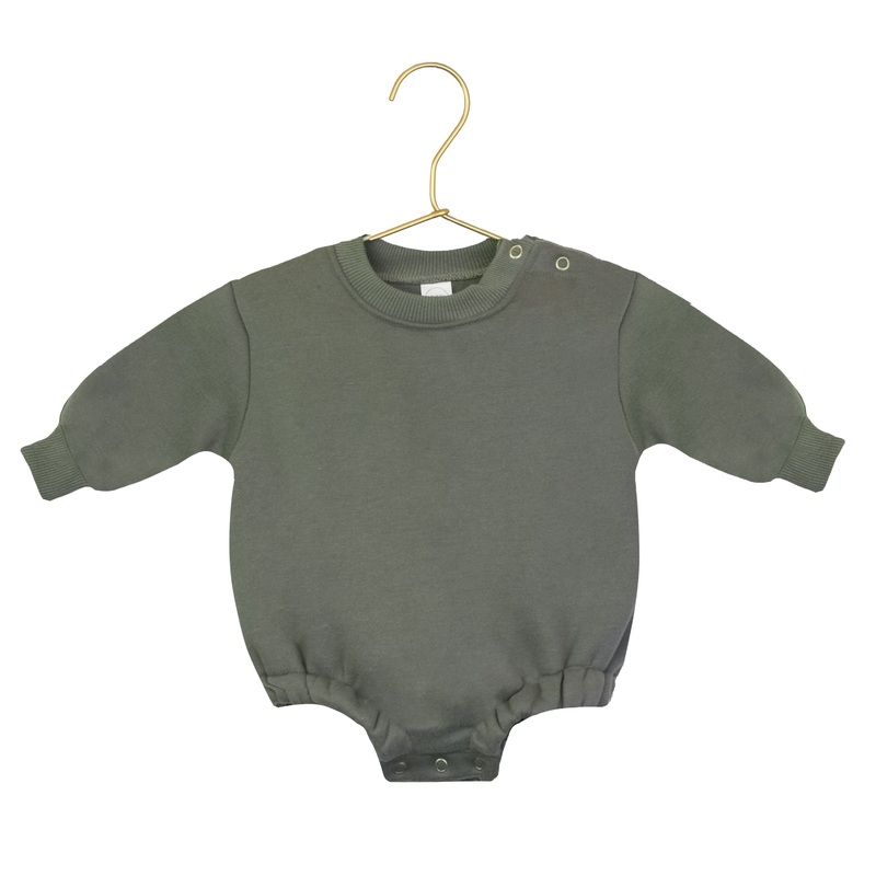 Sweatshirt Romper – Olive