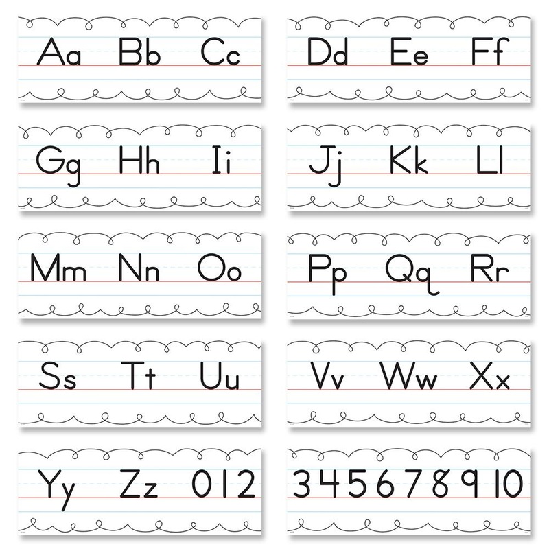 Alphabet Line Traditional Manuscript Bulletin Board Set