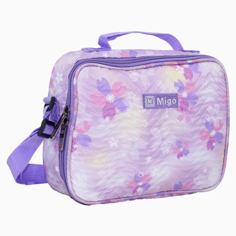 Fabric Floral Lunch Bag – Purple