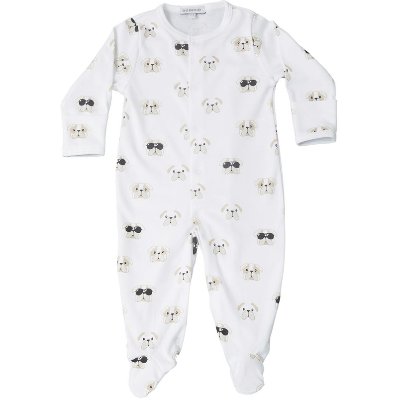 Noomie Snap Footie – Black Bulldog (3-6M)