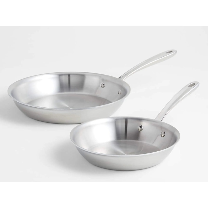 D3 Tri-Ply Stainless-Steel French Skillet Set, 9″  11″