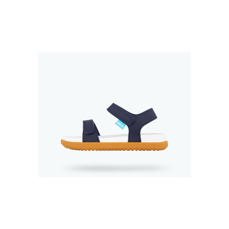 Native Charley Junior Sandals – Regatta Blue/Shell White/Toffee Brown