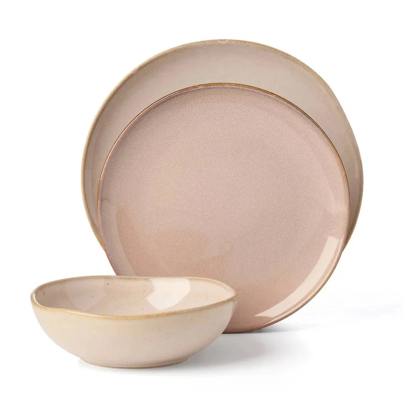 Oneida Organic Shades 12 Pc. Dinnerware Set, Service for 4 – Pink