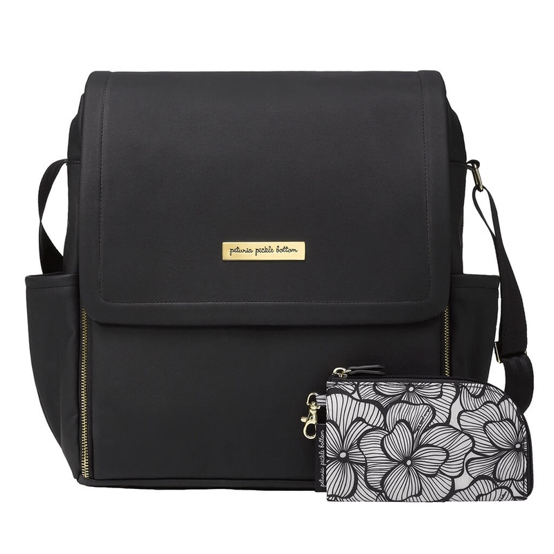 Boxy Backpack Black Matte Leatherette