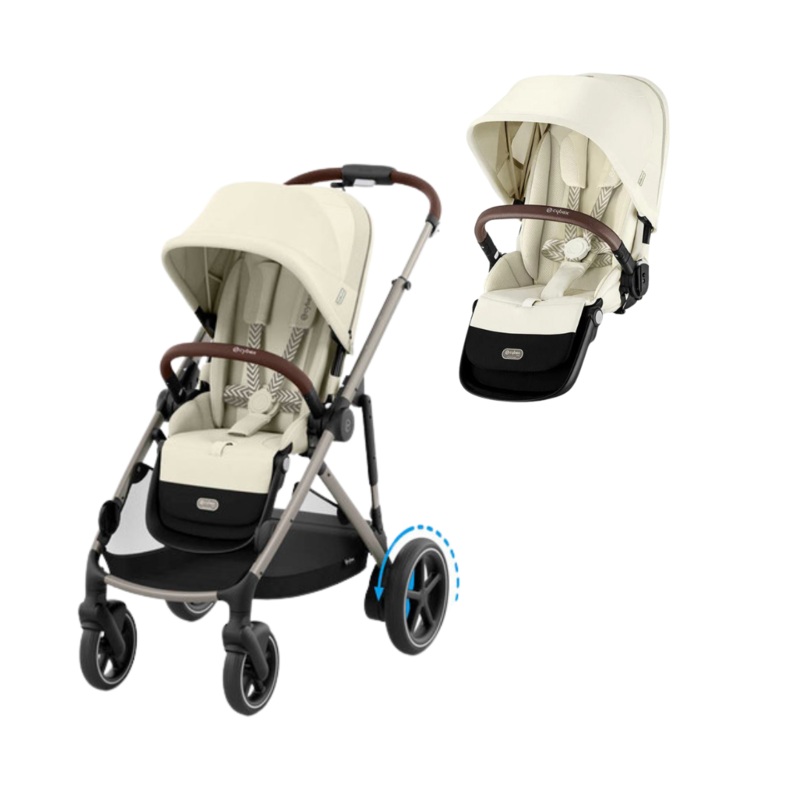 Cybex eGazelle S Double Pushchair (2 seats) – Seashell Beige