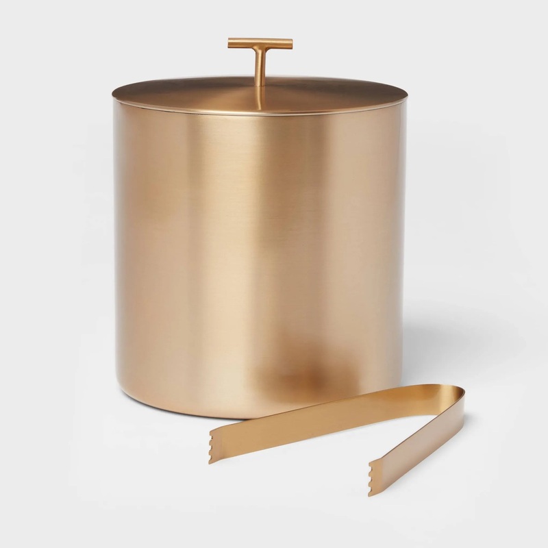 Metal Ice Bucket with Tongs