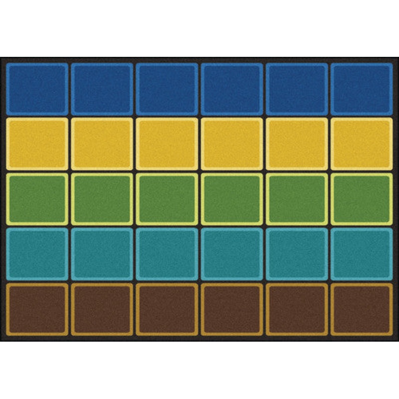 Blocks Abound Rug, 5’4″ x 7’8″ Rectangle, Earthtone