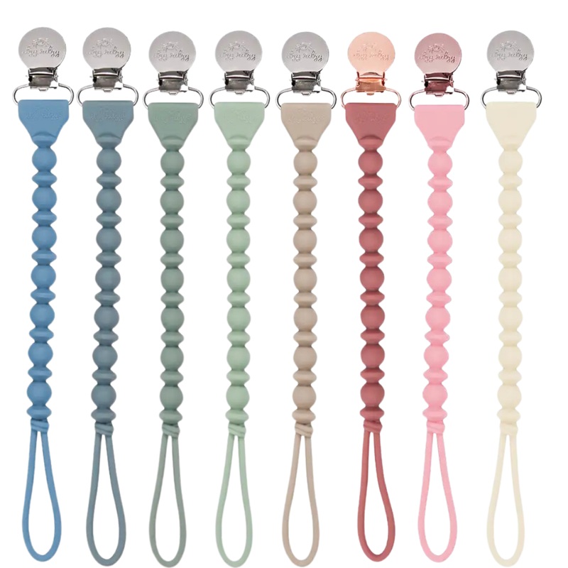 Itzy Ritzy Sweetie Strap Silicone One-Piece Pacifier Clips