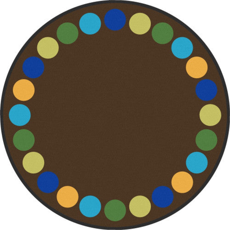 Lots of Dots Rug, 13’2″ Round (20 dots), Earthtone