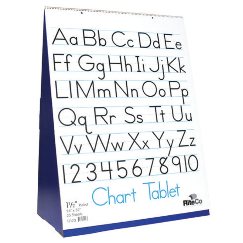 Spiral-Bound Flip Chart Stand with 1/2″ Ruled Chart Tablet