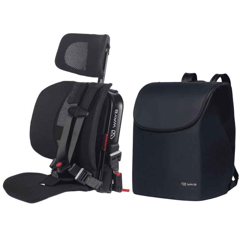 WAYB Pico Portable Car Seat Bundle, 2022, Jet, with Deluxe Bag